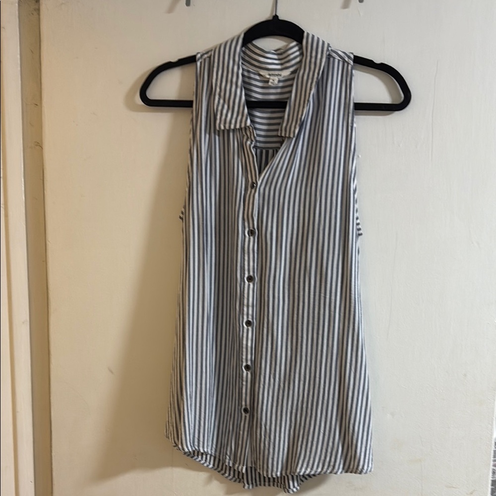 Splendid Black and White Striped Tank Top